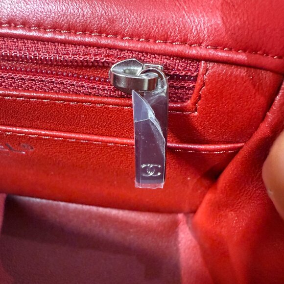 Chanel Quilted Lambskin Mini Square Flap Red NWT - Picture 12 of 16
